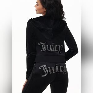 Juicy Couture Velour Tracksuit Set, Zip Hoodie & Trackpant, Size M
